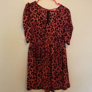Pink and black cheetah print dress